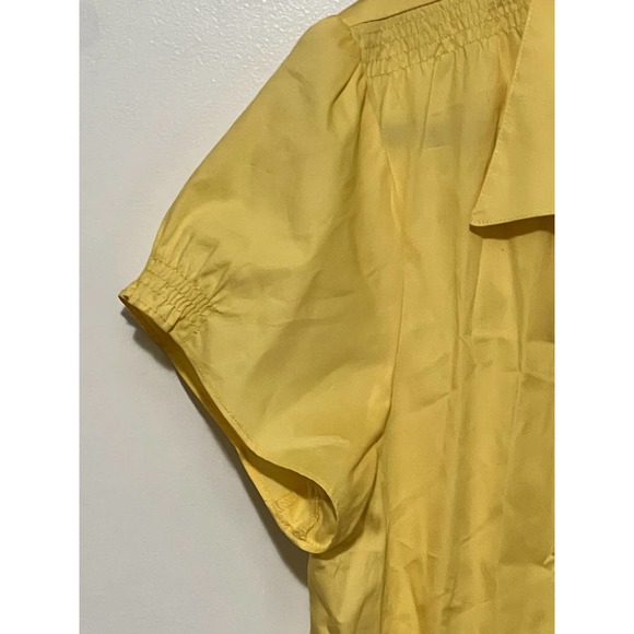 Claude Brown Yellow Short Sleeve Summer Top Size 12 - Picture 3 of 8